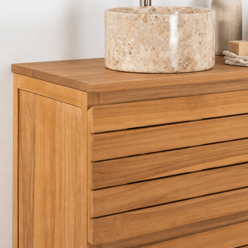 Mueble de baño de teca maciza para lavabo Toni 120 cm - Wanda collection