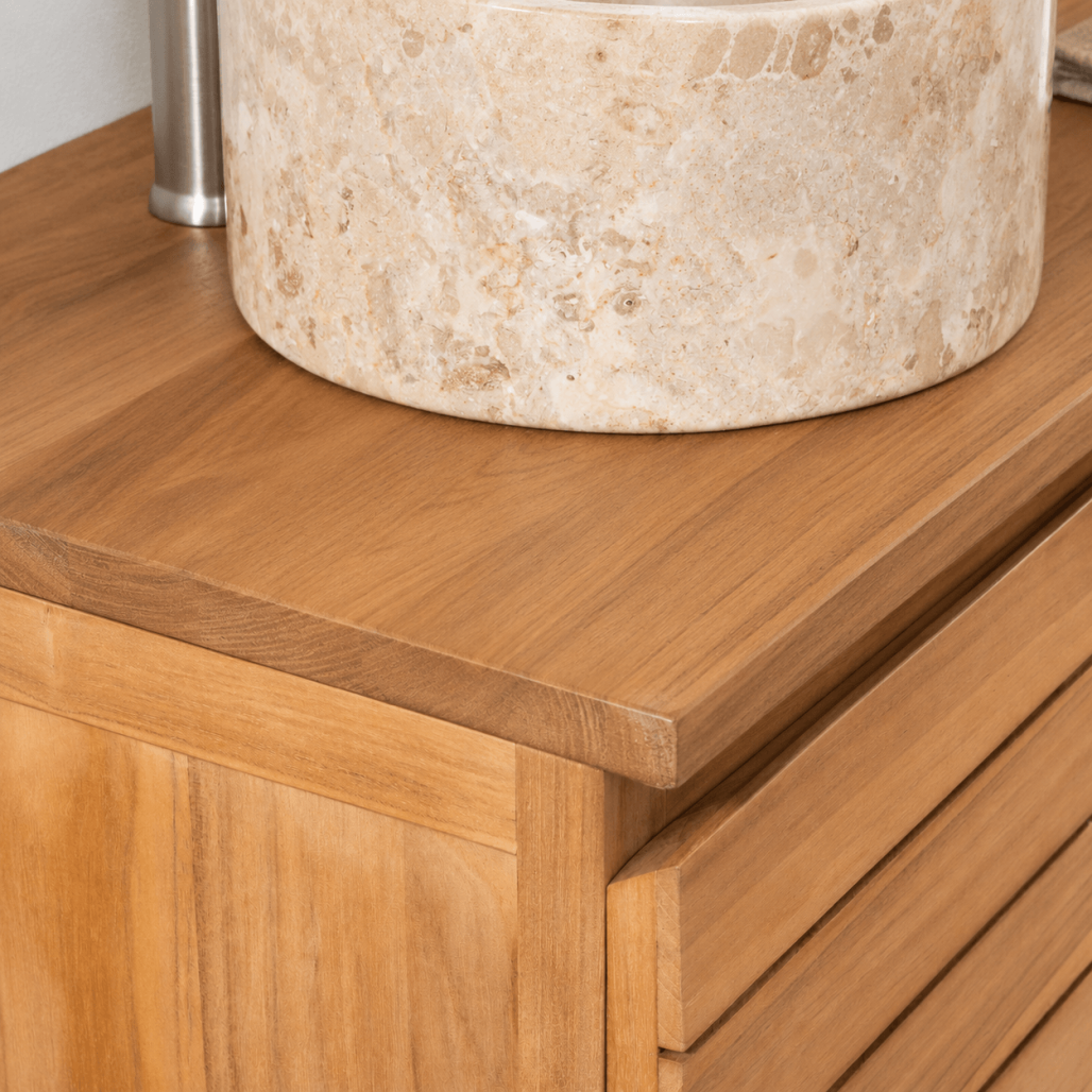 Mueble de baño de teca maciza para lavabo Toni 120 cm - Wanda collection