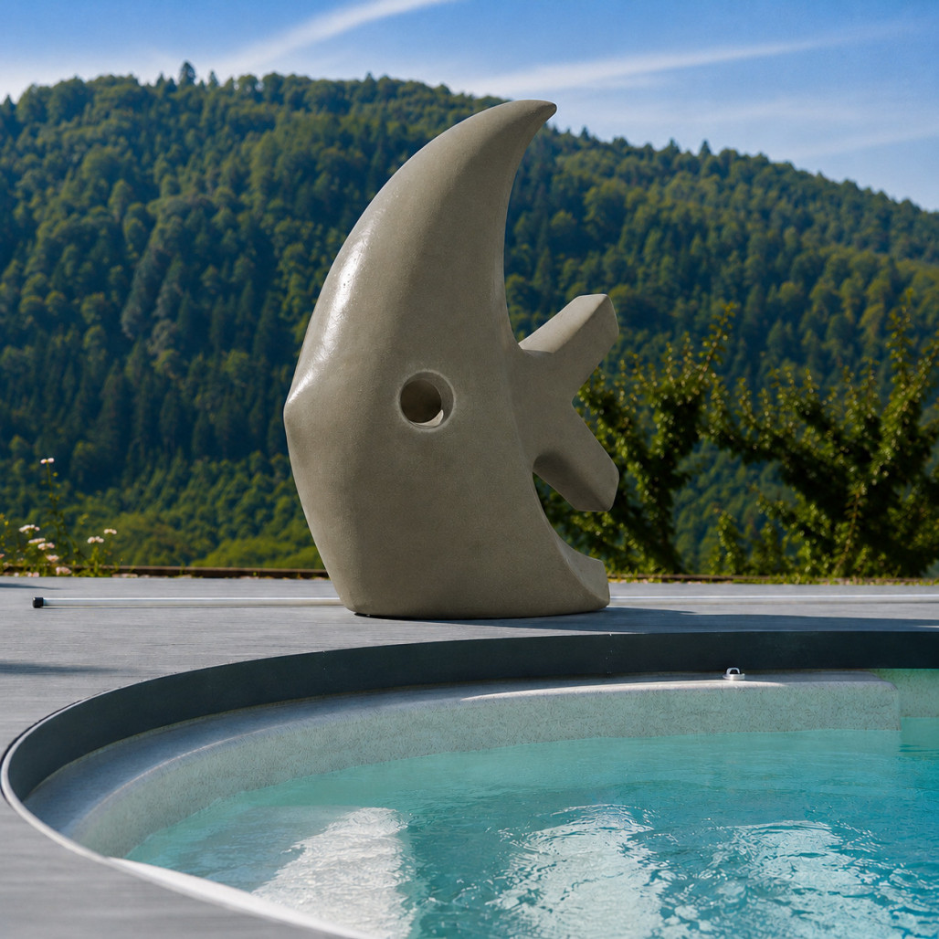 Escultura grande diseño pez 100 cm gris Escultura grande diseño pez 100 cm gris