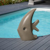 Escultura contemporánea pez 78 cm gris