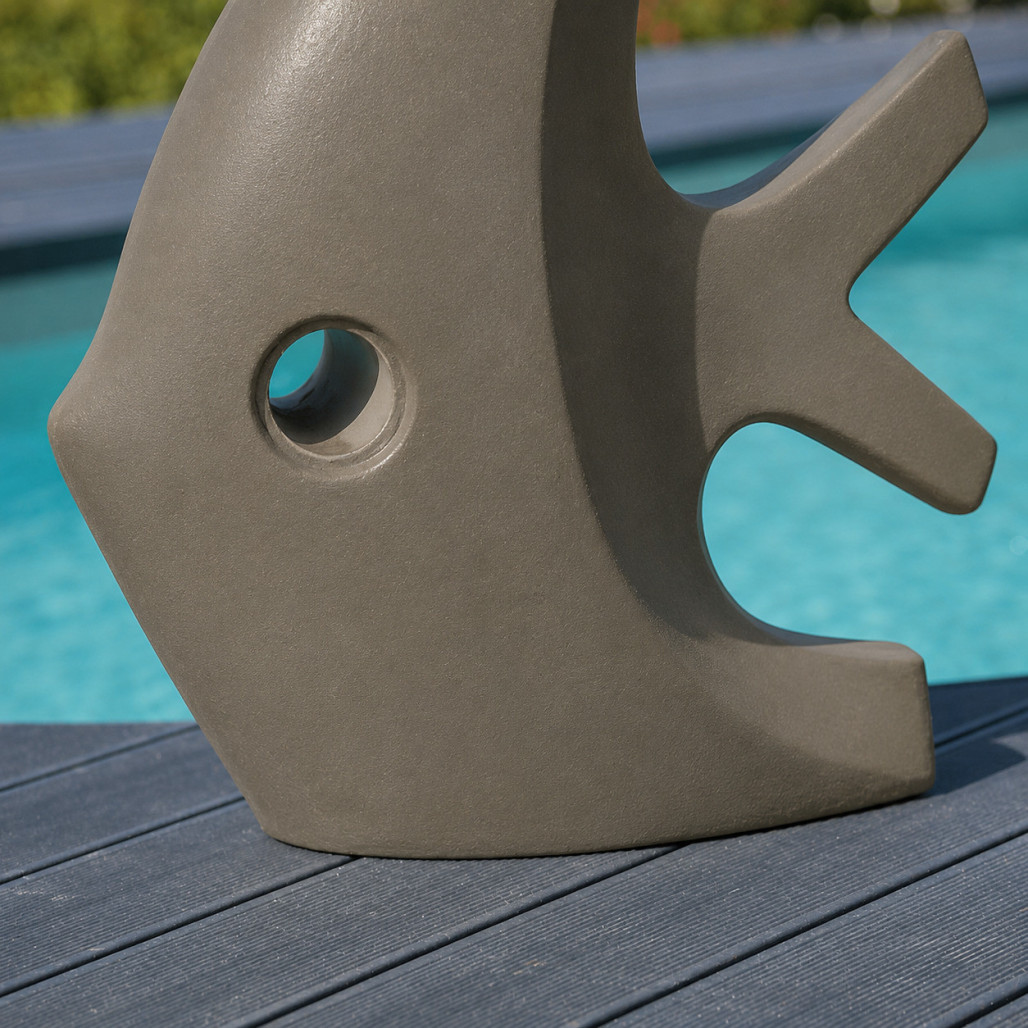 Escultura contemporánea pez 78 cm gris Escultura contemporánea pez 78 cm gris