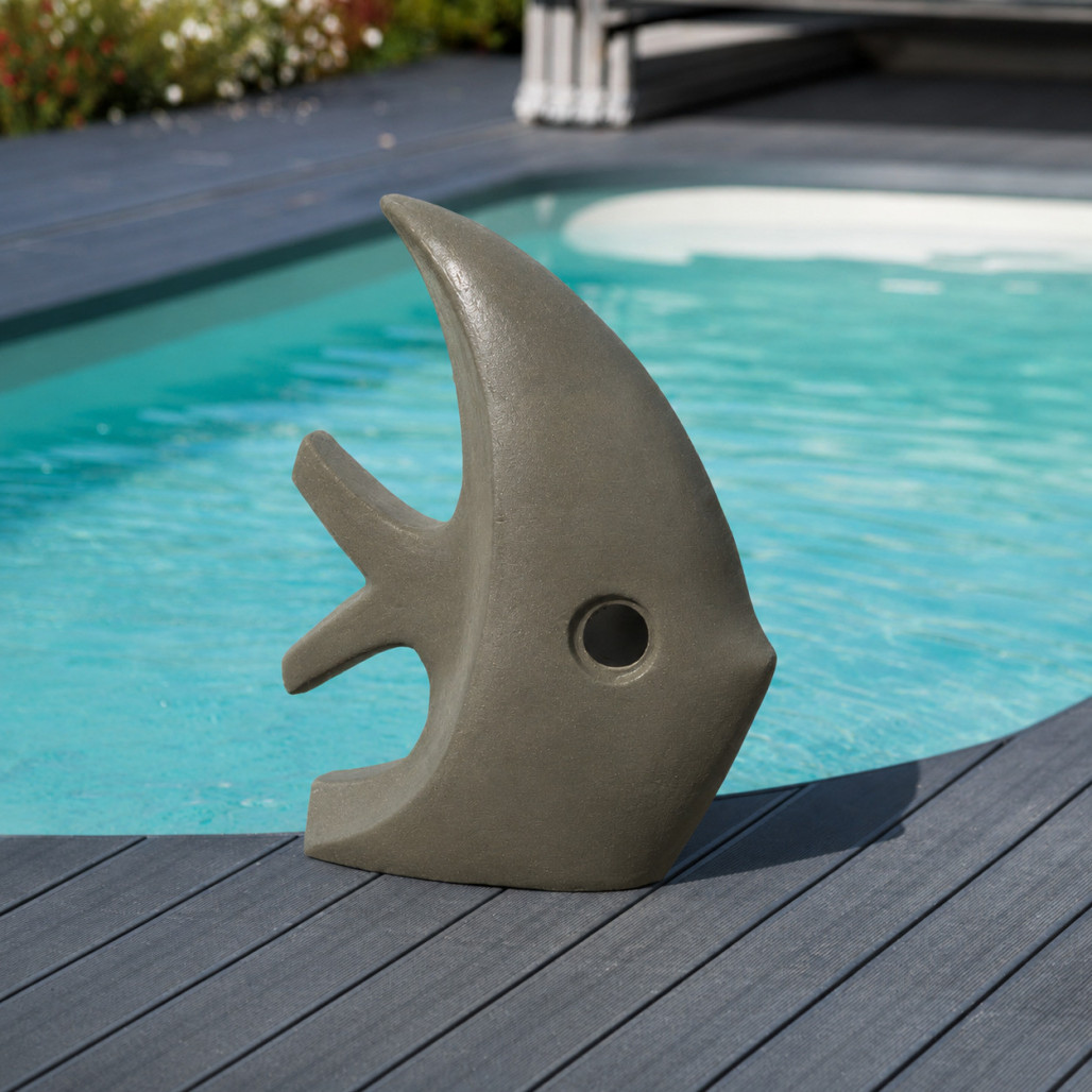 Escultura contemporánea pez 78 cm gris Escultura contemporánea pez 78 cm gris