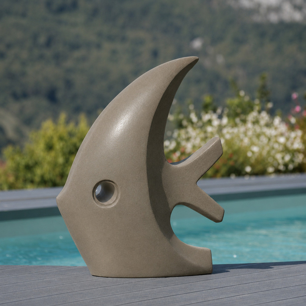 Escultura contemporánea pez 78 cm gris Escultura contemporánea pez 78 cm gris