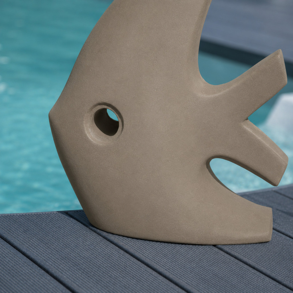 Escultura moderna jardín pez modelo pequeño gris 50 cm Escultura moderna jardín pez modelo pequeño gris 50 cm