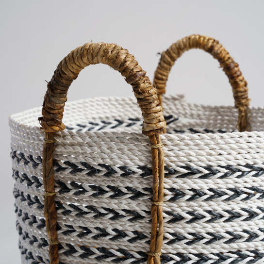 2 cestas con asas de fibra vegetal L-S Sookie