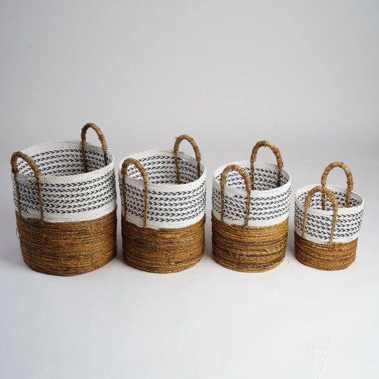 2 cestas con asas de fibra vegetal L-S Sookie