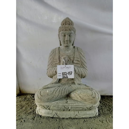 Buda de piedra de jardín . buda en posición chakra 55 cm