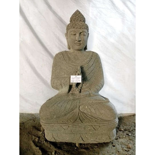 Buda de piedra en posición chakra y mala para jardín 1 m