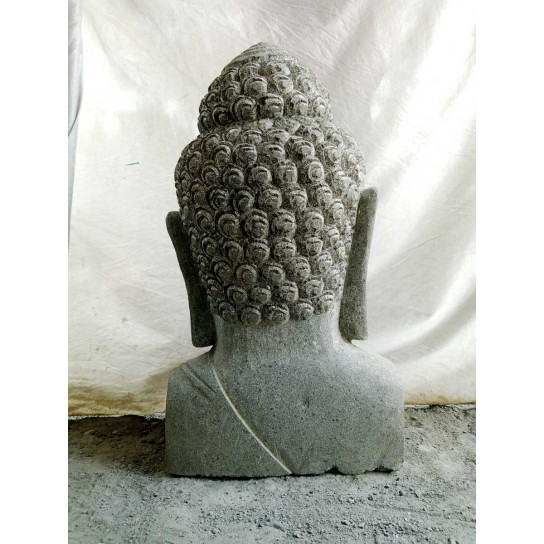 Busto de buda de piedra para jardín zen 70 cm