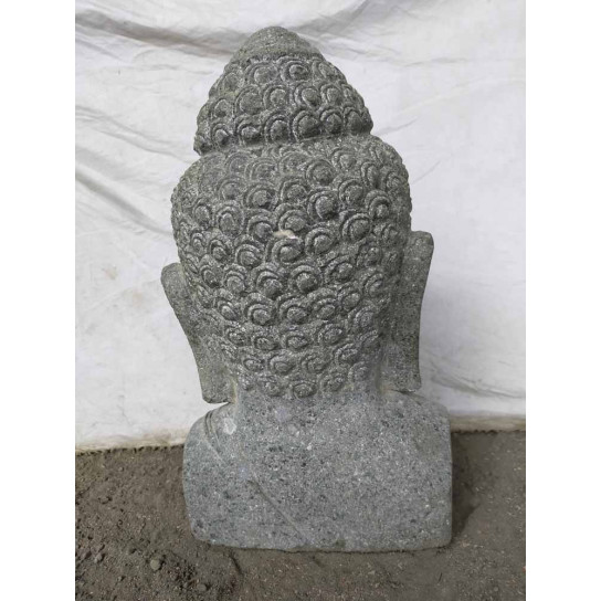 Busto de buda de piedra volcánica decoración zen 40 cm