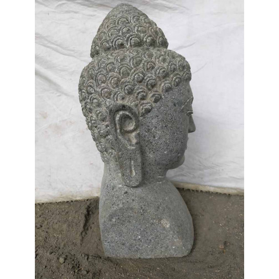 Busto de buda de piedra volcánica decoración zen 40 cm