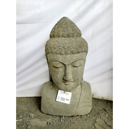 Busto de buda de piedra volcánica decoración zen 70 cm