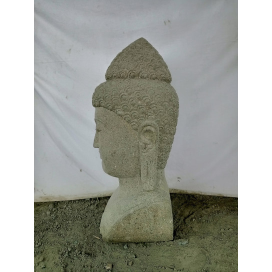 Busto estatua exterior buda de piedra volcánica 70 cm