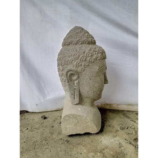 Decoración jardín busto de buda estatua de piedra volcánica 40 cm
