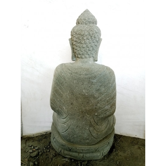 Escultura de buda de piedra volcánica chakra y mala 1,20 m