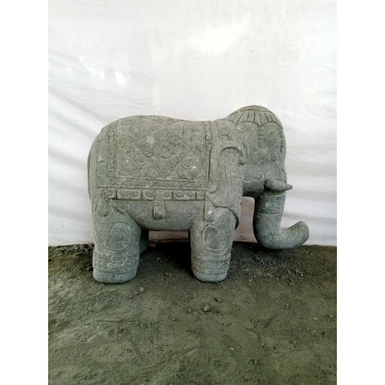 Escultura de jardín de piedra volcánica de elefante indio 100 cm