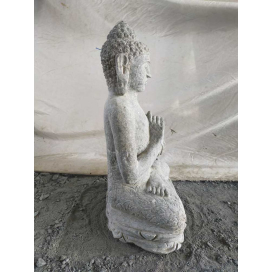 Escultura de piedra volcánica de buda en posición chakra 50 cm