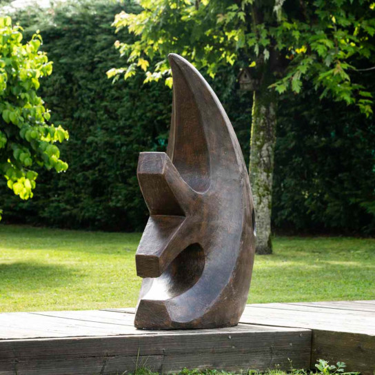 Escultura grande moderna pez 100 cm marrón