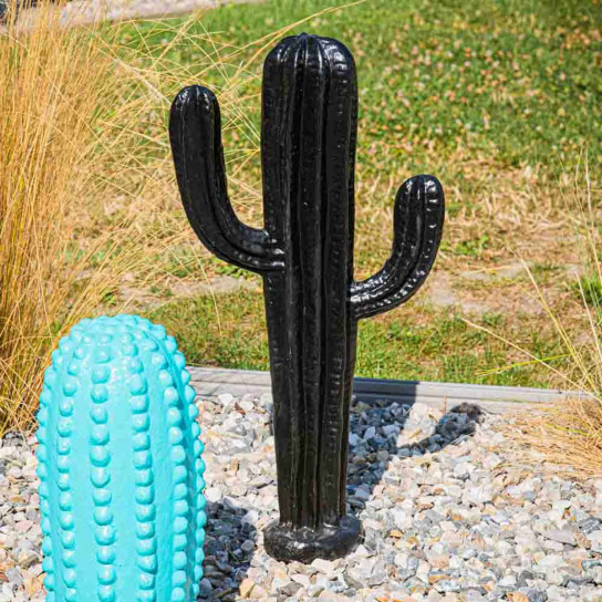Escultura moderna cactus negro 50cm