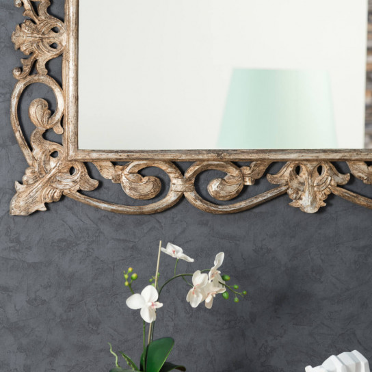 Espejo Córdoba de madera con pátina bronce 140 x 80