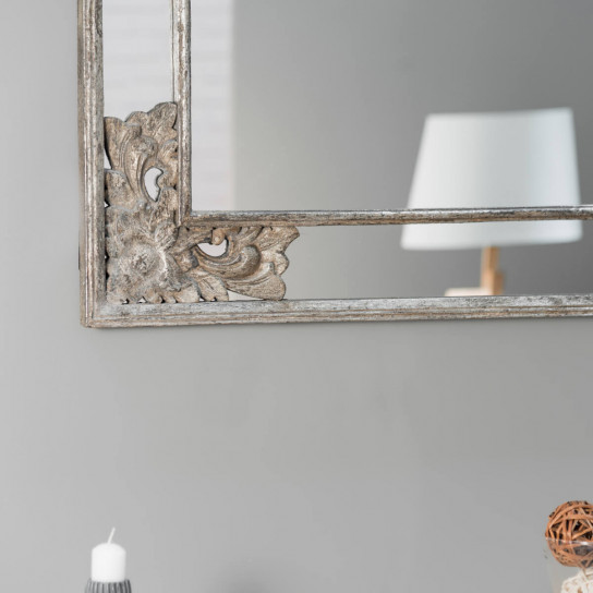 Espejo decorativo de madera con pátina Mathilde bronce 1,10 x 70 cm