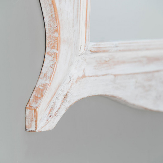 Espejo Moderno de madera con pátina lacado blanco 70 x 100 cm
