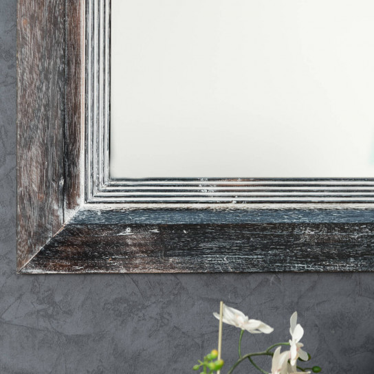 Espejo Venecia de madera con pátina lacada 140 x 80 cm