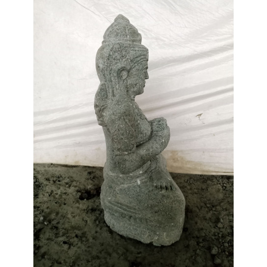 Estatua diosa balinesa dewi flor de piedra de lava 50 cm