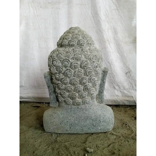Estatua busto de buda de piedra volcánica 40 cm