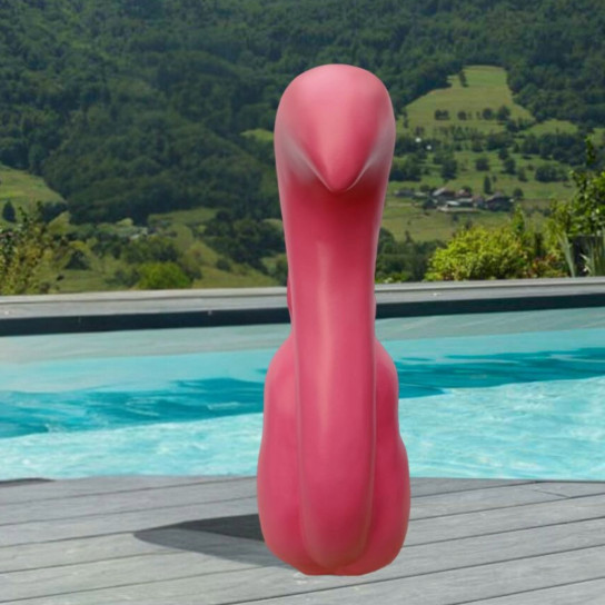 Estatua de ardilla para jardín rosa de 64 cm