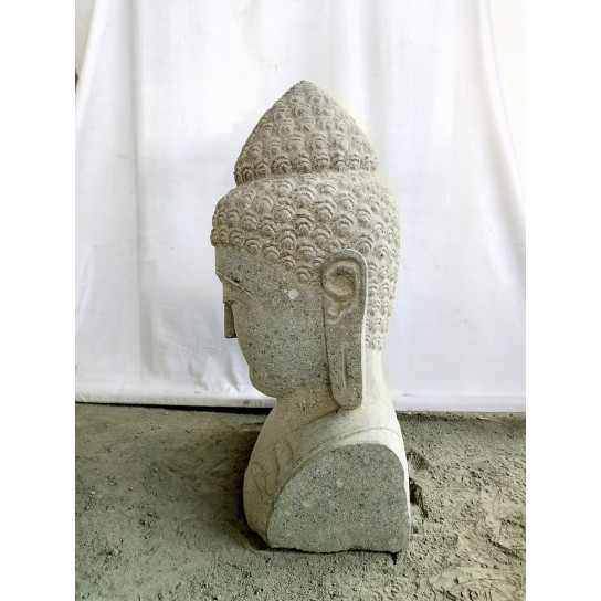 Estatua de buda busto de piedra volcánica 70 cm