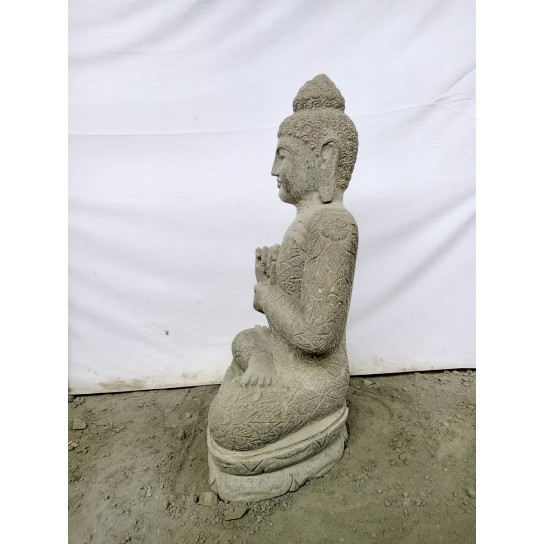 Estatua de buda de piedra natural en posición chakra 80 cm