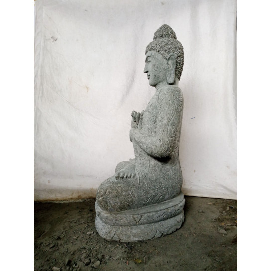 Estatua de buda de piedra volcánica de jardín posición chakra 1 m