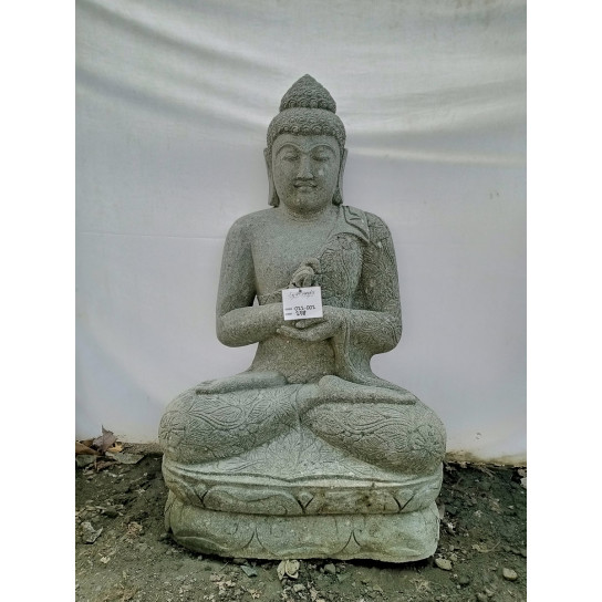Estatua de buda posición chakra jardín zen de piedra volcánica  1,20 m