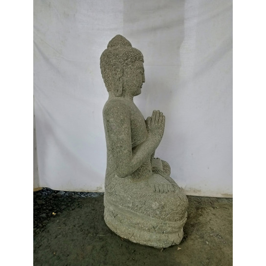 Estatua de buda sentado de piedra en posición de rezo 80 cm
