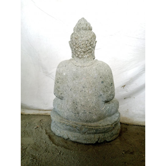 Estatua de buda sentado de piedra jardín zen collar 50 cm