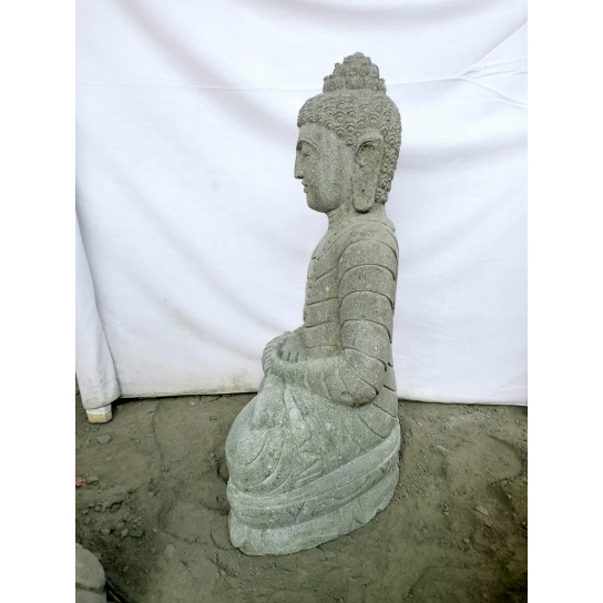 Estatua de buda sentado de piedra jardín zen posición meditación 80 cm