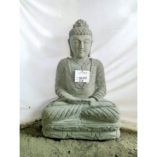 Estatua de buda sentado de piedra jardín zen posición meditación 80 cm