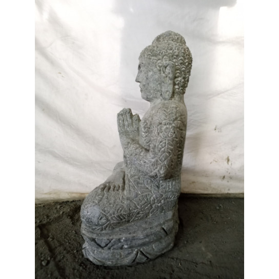 Estatua de buda sentado de piedra natural posición rezo 50 cm