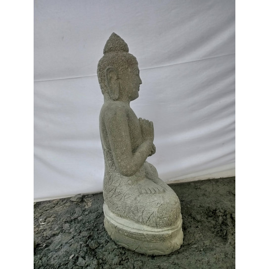Estatua de buda sentado de piedra volcánica posición chakra 80 cm