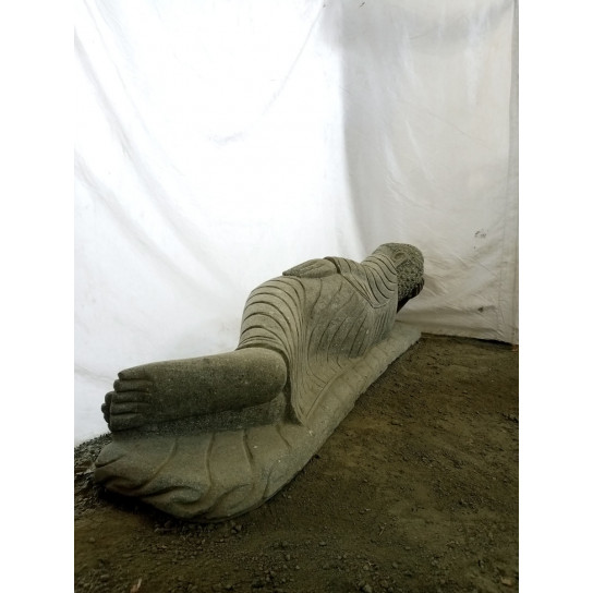 Estatua de buda tumbado de piedra natural volcanica 1 m 50