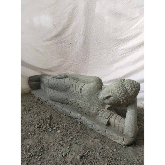 Estatua de buda tumbado de piedra volcánica zen 1 m