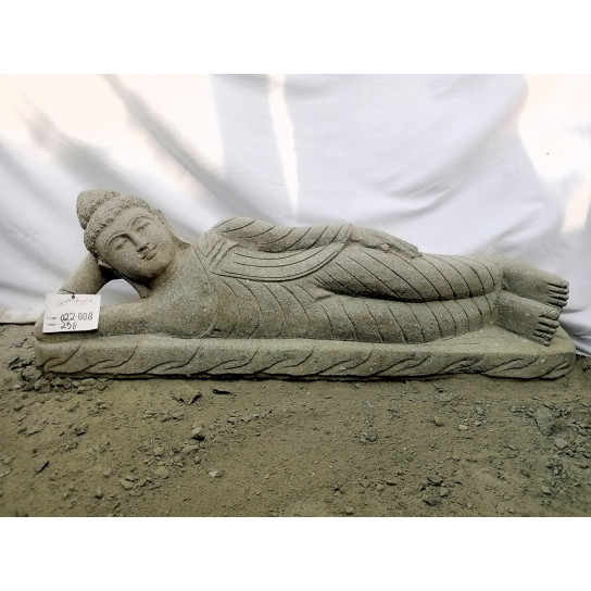 Estatua de buda tumbado de piedra volcánica zen 1m