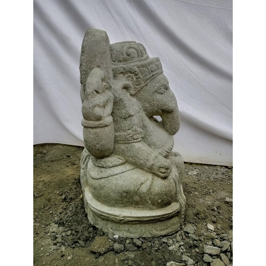 Estatua de exterior de piedra volcánica ganesh 50 cm