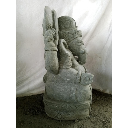 Estatua de ganesh de piedra volcánica jardín zen 80 cm