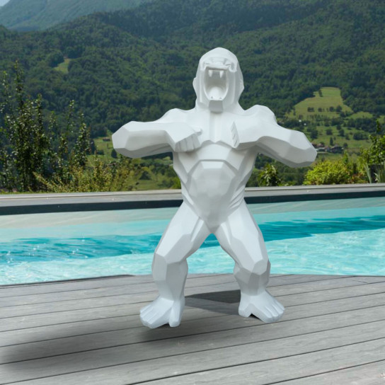 Estatua de gorila blanco de origami de 80 cm