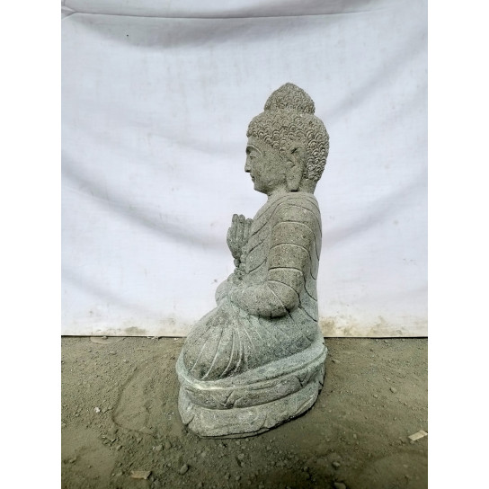 Estatua de jardín buda con mala sentado de piedra serenidad 50 cm