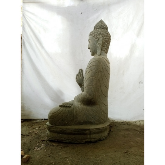 Estatua de jardín buda de piedra posición chakra y mala 1 m