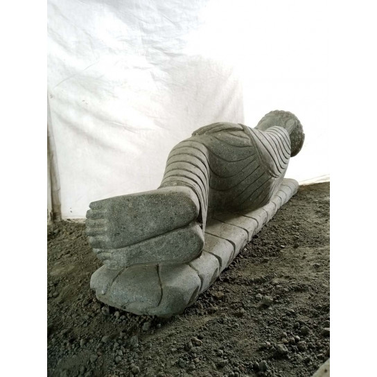 Estatua de jardín buda tumbado de piedra natural 1,20 m
