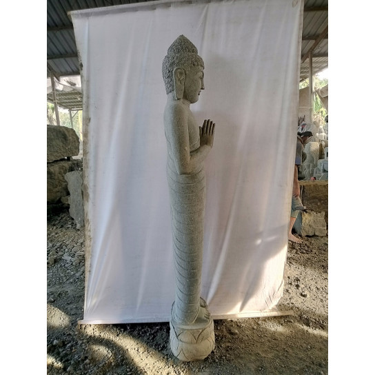Estatua de jardín de oración de buda de pie de 2 m